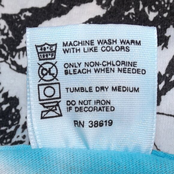 Vtg GRATEFUL DEAD Cropped Tee, L, Blue Tie-dye, Long sleeve, Skiing Skeleton - Picture 15 of 15